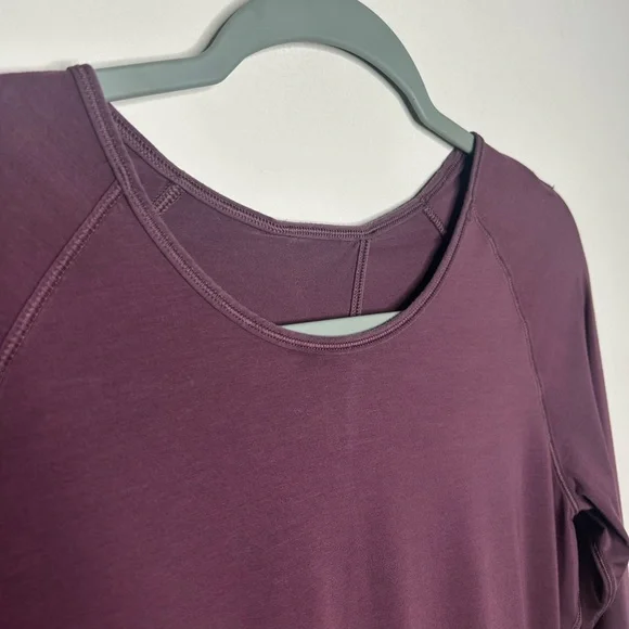 Lululemon Deep Stretch Long Sleeve Cinch Arctic Plum Purple Top Top sz 6 W3BHDS - Picture 6 of 9